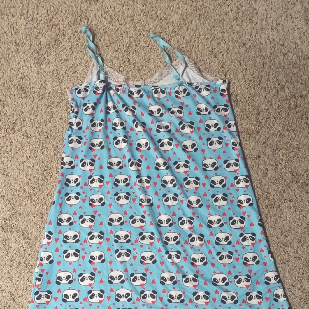 Charming Panda Print Chemise in Blue - Picture 10 of 10